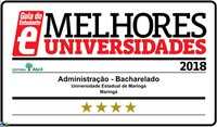 Curso de Administração é  nota 4 no Guia do Estudante 2018.