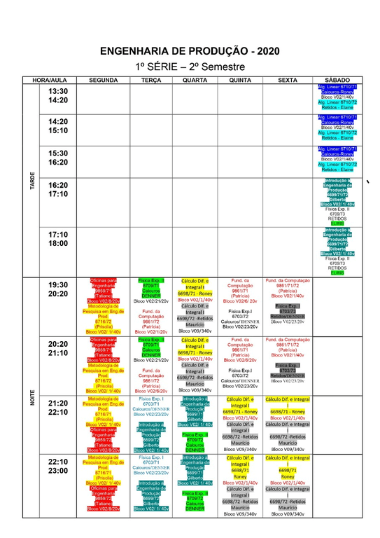 1ª Série 2º Semestre