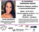 Confirmada a participação da bióloga Aline Amenência no VI Colóquio de Feminismo Negro
