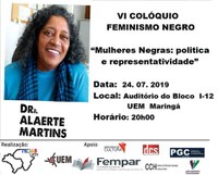 Confirmada a participação da Dra. Alaerte Leandro no VI Colóquio de Feminismo Negro