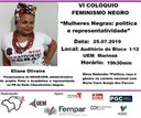 Confirmada a participação da Profa. MS. Eliane Oliveira no VI Colóquio de feminismo negro