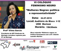Confirmada a participação da Profa. Vilma Garcia no VI Colóquio Feminismo Negro