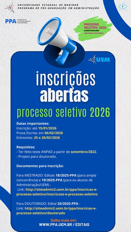Post estatico Aviso Comunicado Inscrições Abertas Processo Seletivo 2026.jpg