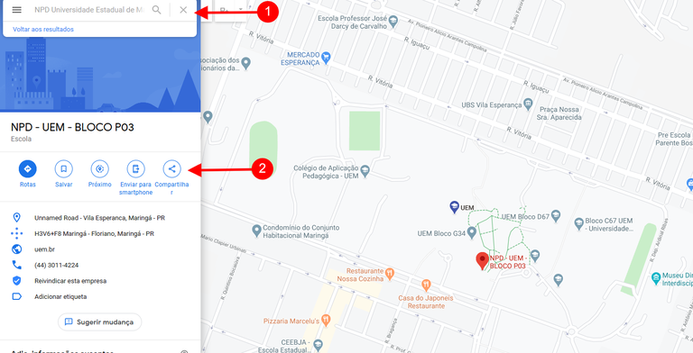 Compartilhar Google Maps