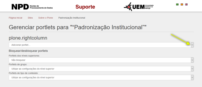 Configuração portlet