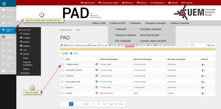 Adicionar item