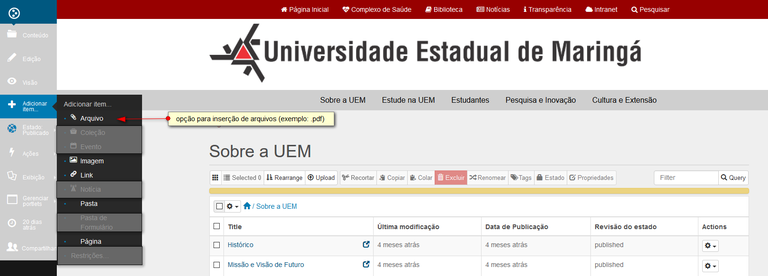 Adicionar arquivo