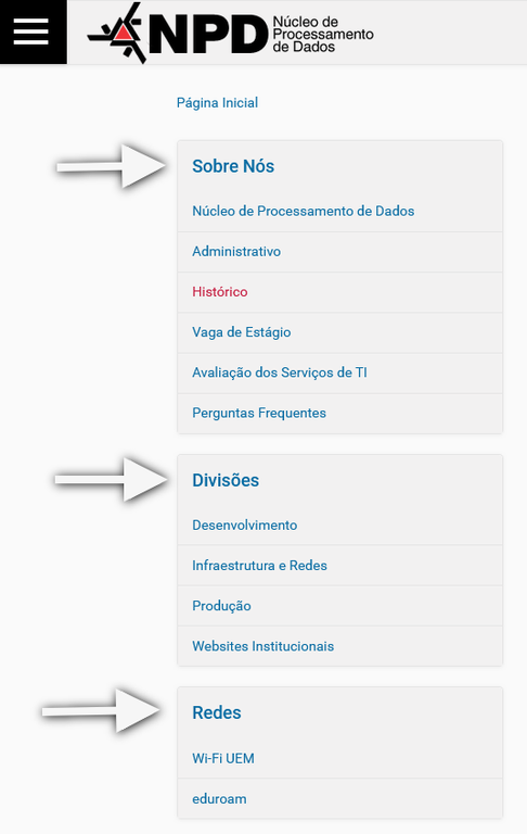 Menu agrupado