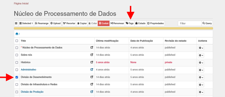 Adicionar tag